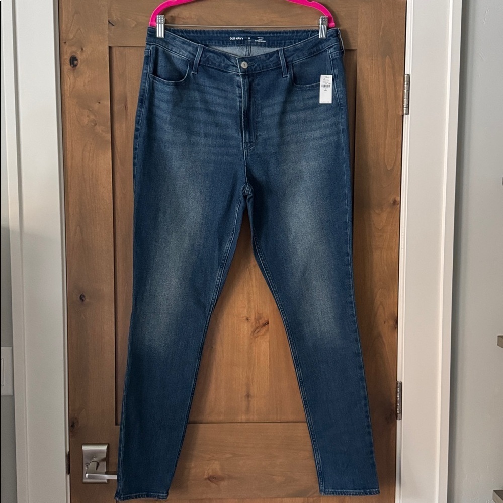 NWT Old Navy high rise WOW super skinny jeans Womens 16 Tall Medium Wash